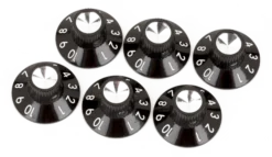 Fender Pure Vintage Black/Silver Skirted Amplifier Knobs Pack Of 6