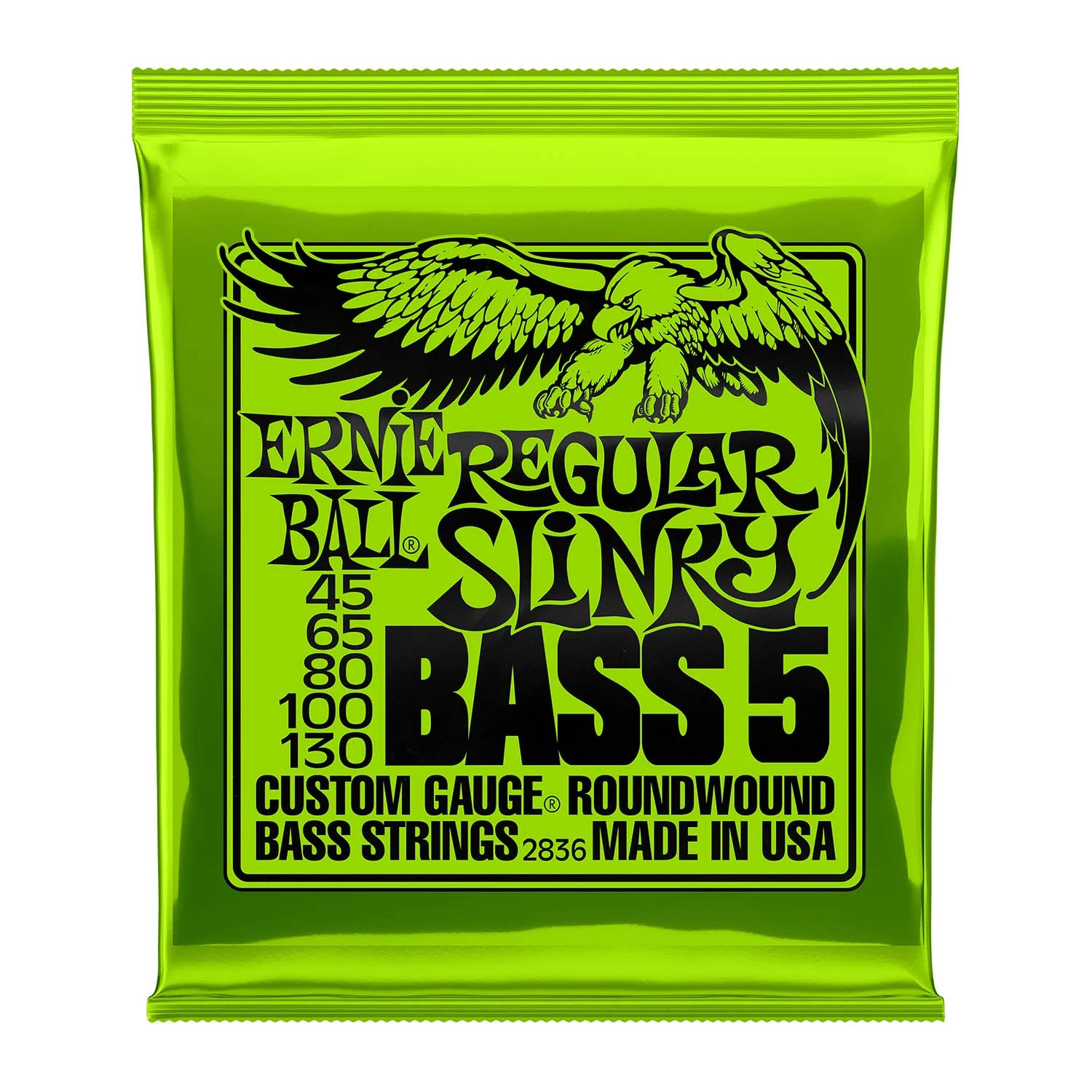 Ernie Ball 5-String Regular Slinky Nickel Wound Electric Bass Strings (45-130 Gauge) 1 Ernie Ball 5-String Regular Slinky Nickel Wound Electric Bass Strings (45-130 Gauge)
