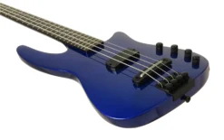 NS WAV4 Radius Bass Guitar Metallic Cobalt Blue -Guitar Music Store 150dpi w WAV4 BG MCB Front Saddle Angle
