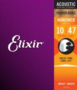 Elixir Nanoweb Acoustic Guitar Strings 10-47 Phosphor Bronze