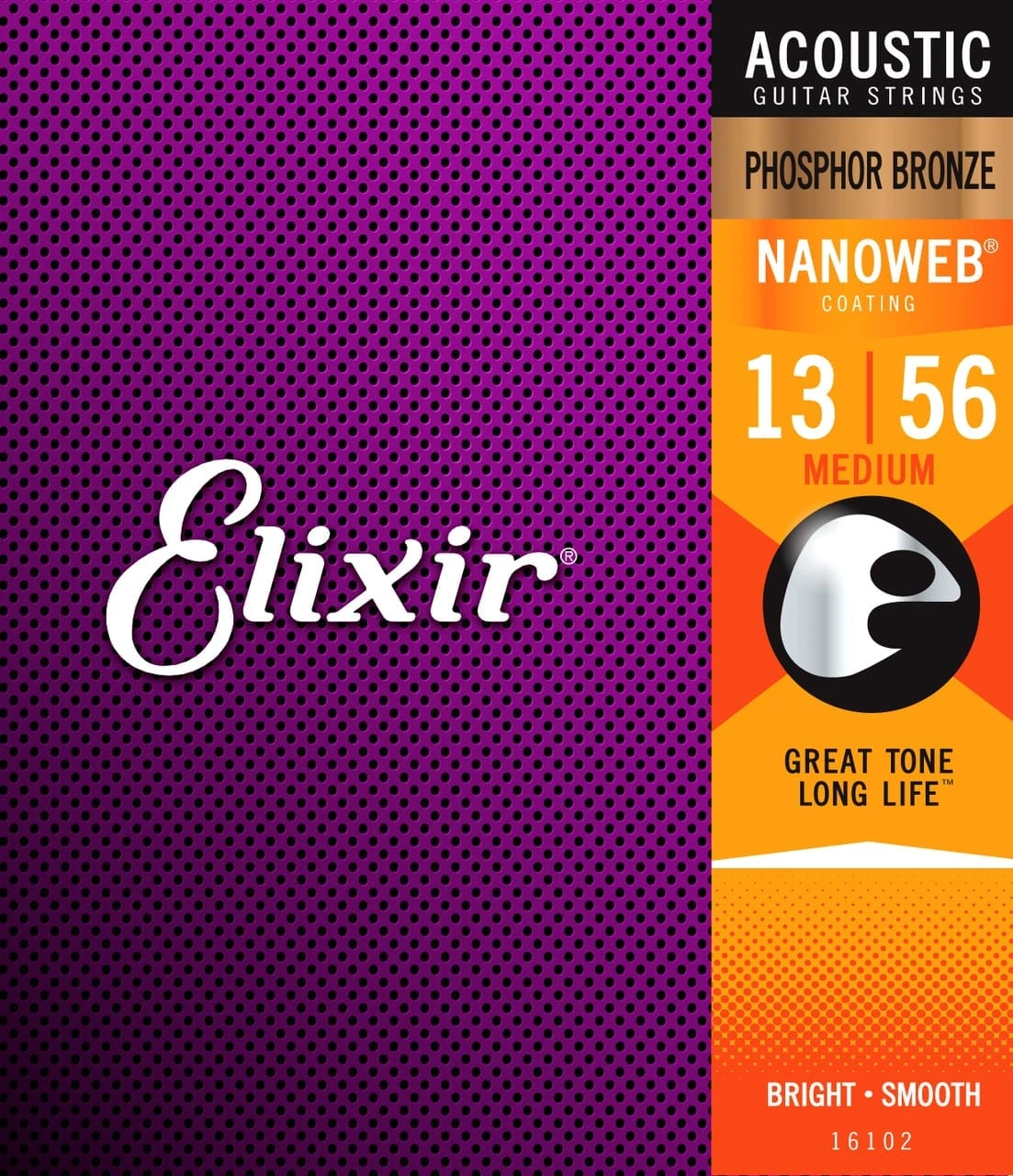 Elixir Nanoweb Acoustic Guitar Strings 13-56 Phosphor Bronze 1 Elixir Nanoweb Acoustic Guitar Strings 13-56 Phosphor Bronze