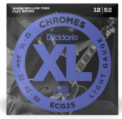 D’Addario ECG25 XL Chromes Flatwound Electric Strings Light (12-52)