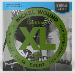 D’Addario EXL117 Nickel Wound Electric Guitar Strings Medium (11-56)