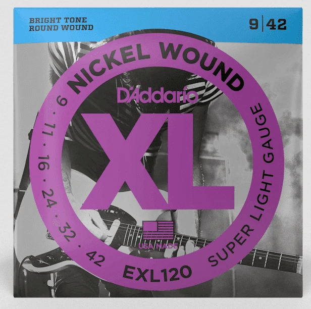 D’Addario EXL120 Nickel Wound Electric Guitar Strings Super Light (9-42) 1 D’Addario EXL120 Nickel Wound Electric Guitar Strings Super Light (9-42)