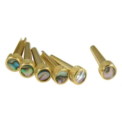 D’Andrea Tone Pins Solid Brass With Abalone Inlay Set Of 6