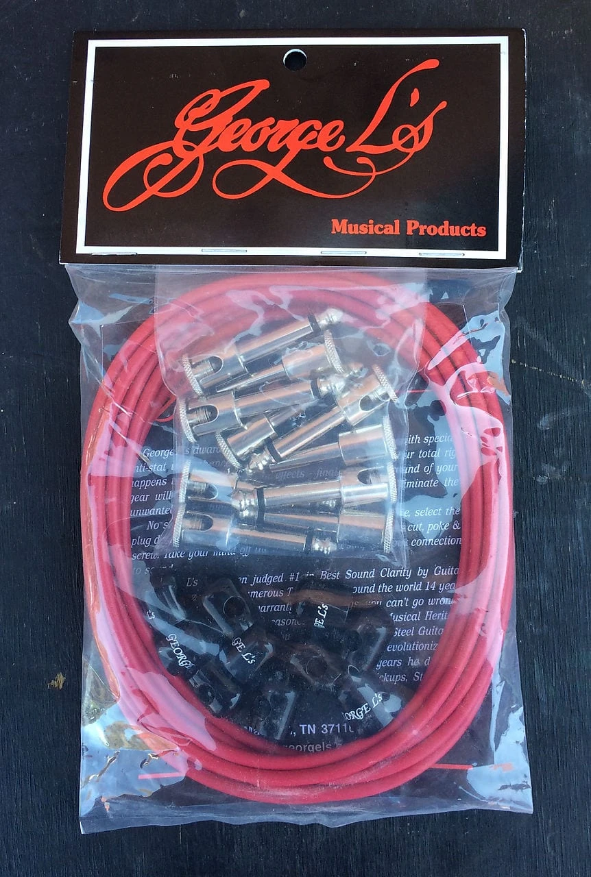 George Ls 155 Effects Pedal Cable Kit Vintage Red 2 George Ls 155 Effects Pedal Cable Kit Vintage Red - Image 2