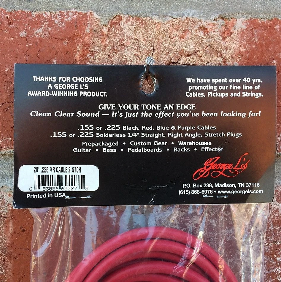 George Ls Prepack 225 Cable 20ft Vintage Red SALE 3 George Ls Prepack 225 Cable 20ft Vintage Red SALE - Image 3