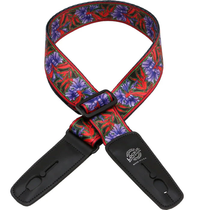 Lock It Strap Bob Masse Rock Art ‘Purple Flowers’ Guitar Strap 1 Lock It Strap Bob Masse Rock Art ‘Purple Flowers’ Guitar Strap