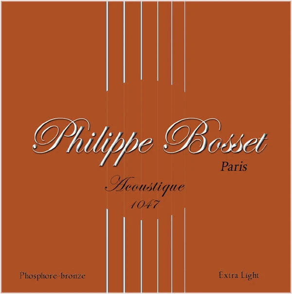 Philippe Bosset Acoustic Guitar Strings Phosphore Bronze Extra Light 10-47 1 Philippe Bosset Acoustic Guitar Strings Phosphore Bronze Extra Light 10-47