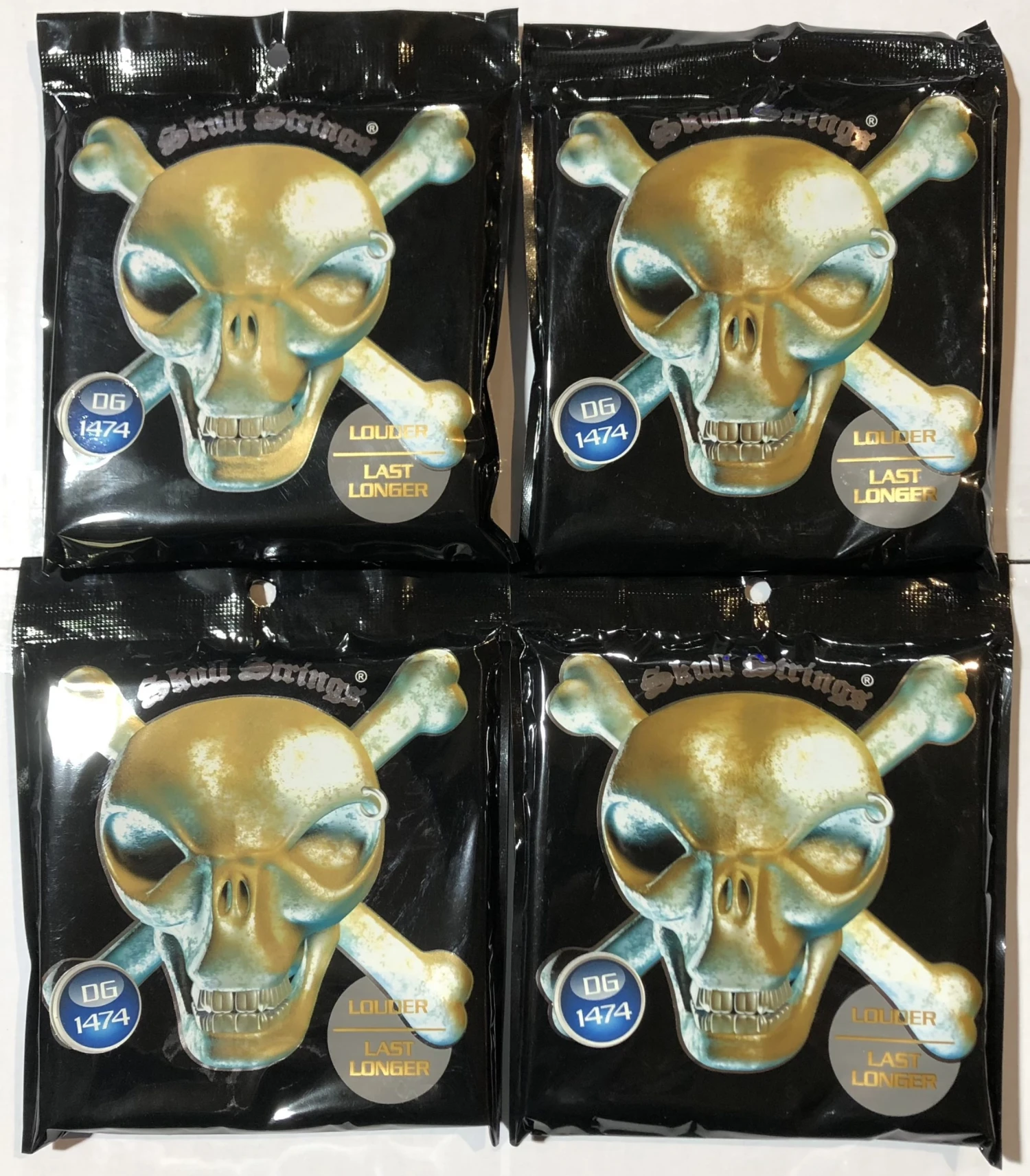 Skull Strings Drop G Set Stainless Steel Guitar 6 String Set (14-74) 4 SETS 1 Skull Strings Drop G Set Stainless Steel Guitar 6 String Set (14-74) 4 SETS