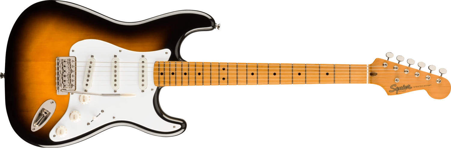 Squier Classic Vibe ’50s Stratocaster Maple Fingerboard 2-Color Sunburst 1 Squier Classic Vibe ’50s Stratocaster Maple Fingerboard 2-Color Sunburst