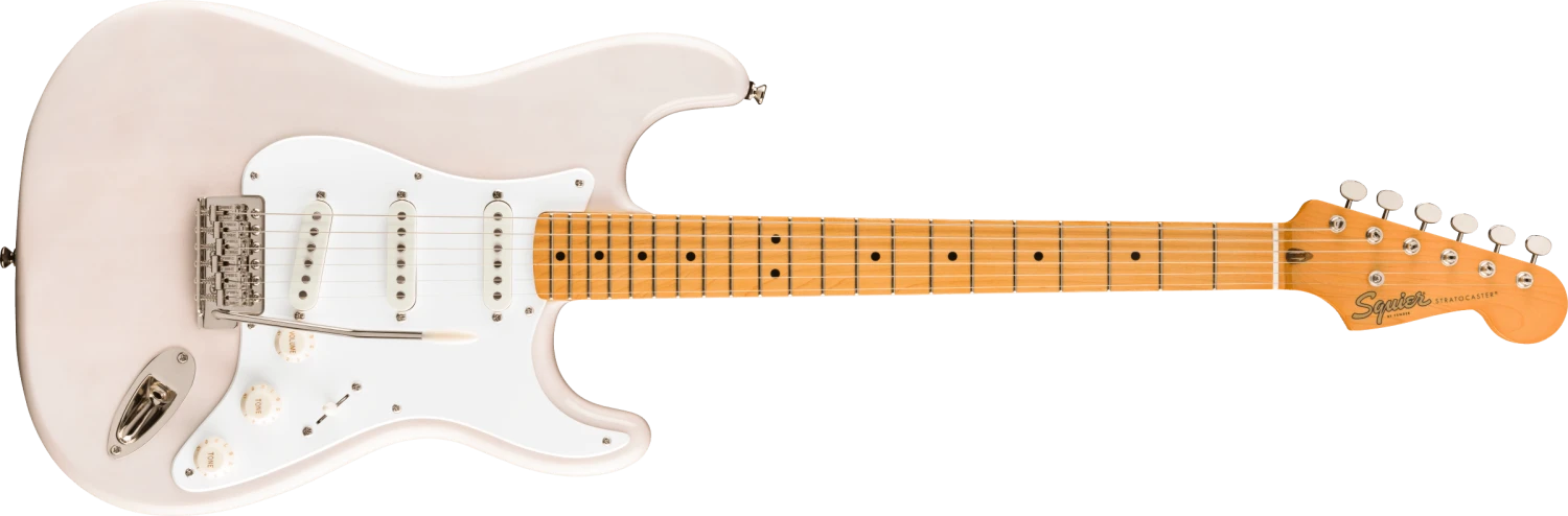 Squier Classic Vibe ’50s Stratocaster Maple Fingerboard White Blonde 1 Squier Classic Vibe ’50s Stratocaster Maple Fingerboard White Blonde