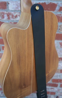 Steph Split Leather Strap 6cm – Black -Guitar Music Store Steph Accessories Split Leather Strap Black on guitar