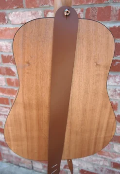 Steph Accessories Leather Strap 6cm – Tan -Guitar Music Store Steph Accessories Split leather strap round ends 6 cm wide Tan on Maton