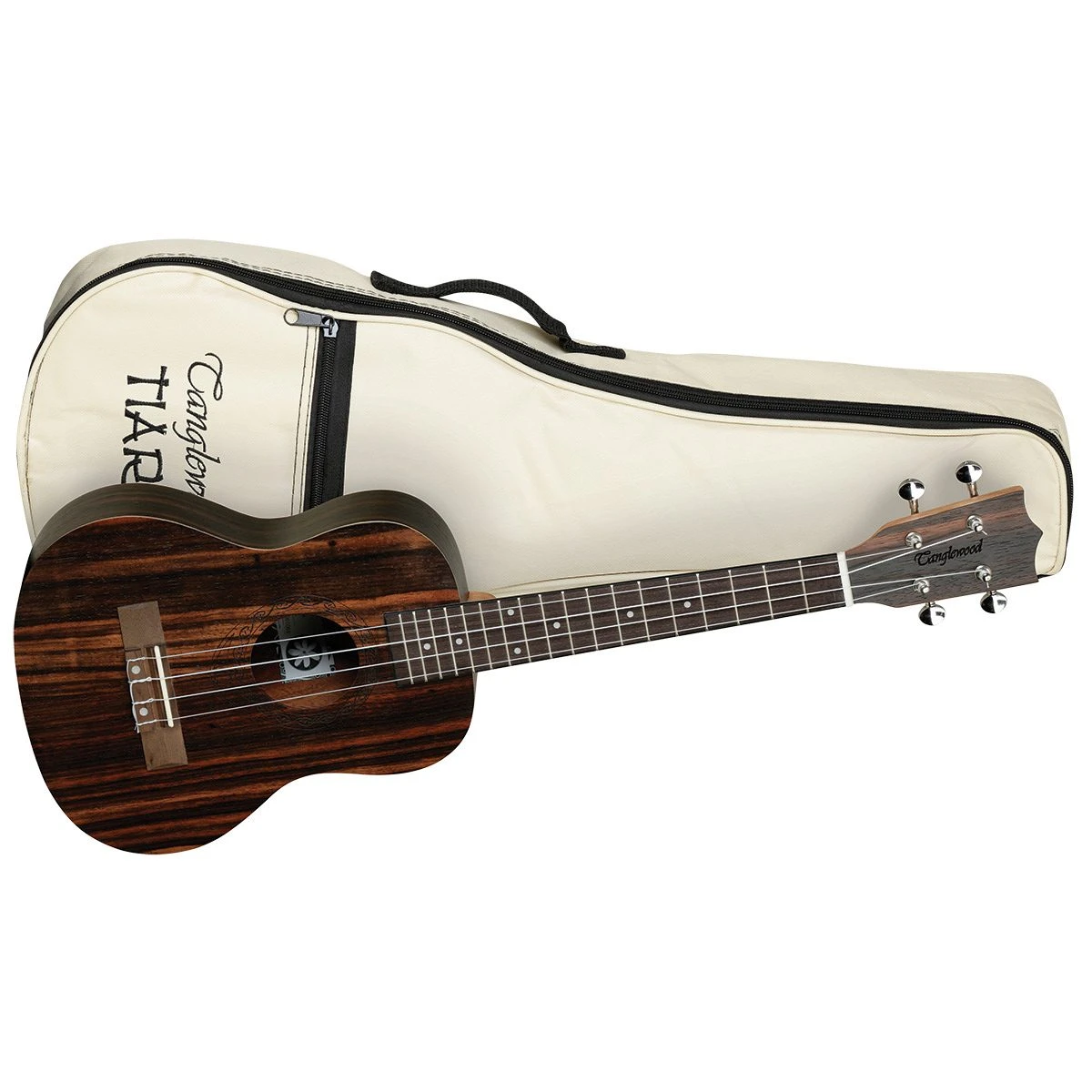 Tanglewood TWT19B Tiare Tenor Ukulele All Figured Ebony W/Gig Bag 1 Tanglewood TWT19B Tiare Tenor Ukulele All Figured Ebony W/Gig Bag