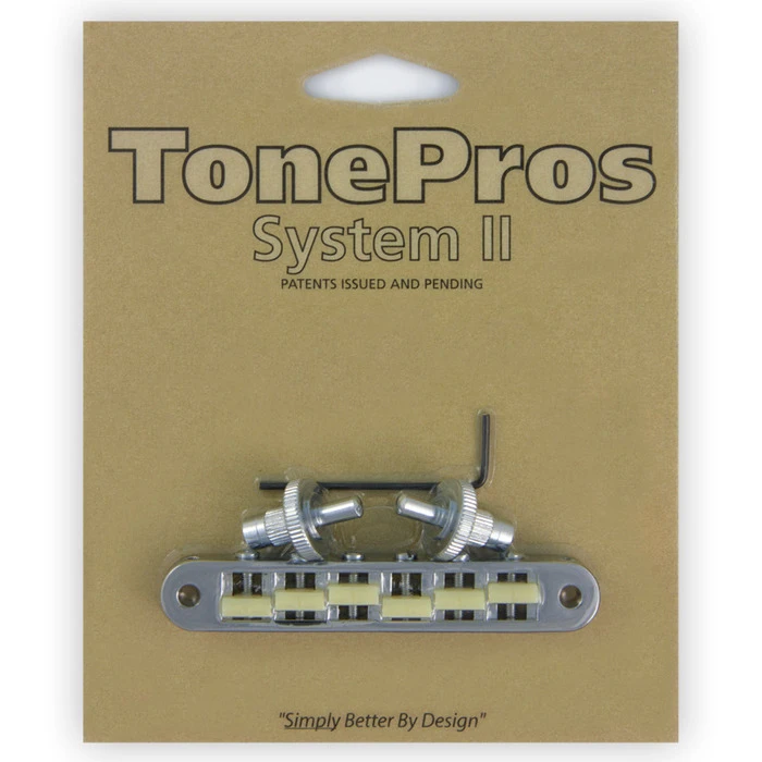 TonePros TP6G Standard Tuneomatic (small Posts, Notched “G Formula” Saddles) 1 TonePros TP6G Standard Tuneomatic (small Posts, Notched “G Formula” Saddles)