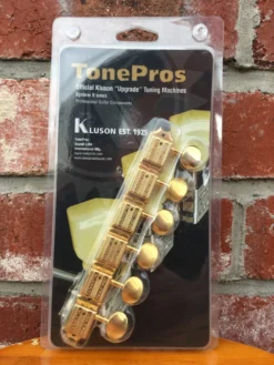TonePros TPK Kluson Machine Heads Tuner 6 In Line Press In Bushing Gold