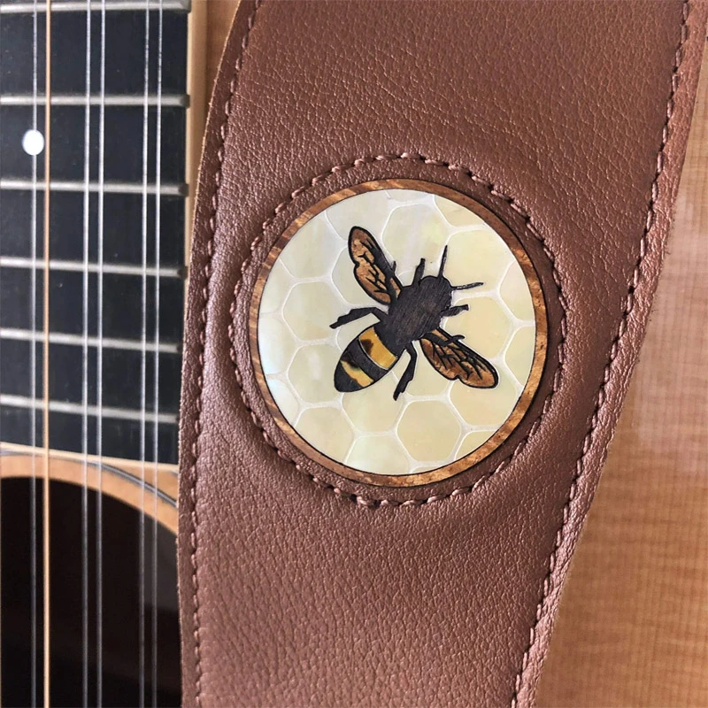 Thalia Strap (Brown) Hawaiian Koa Bee Vintage Pearl Inlay 2 Thalia Strap (Brown) Hawaiian Koa Bee Vintage Pearl Inlay - Image 2
