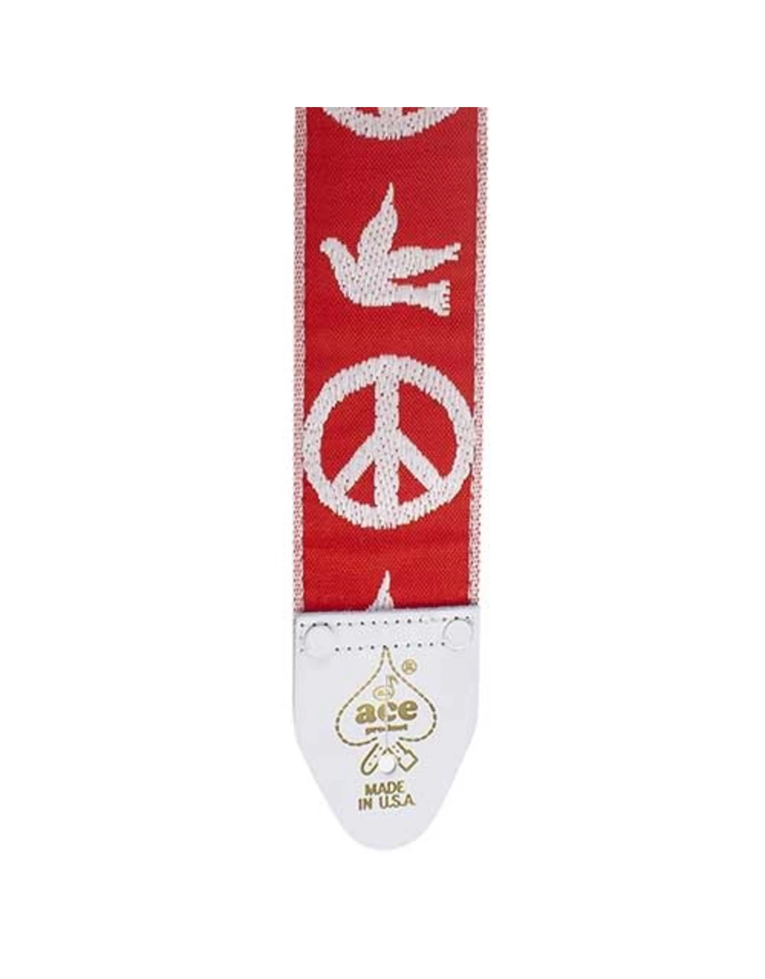 Ace ‘Peace & Dove’ Vintage Reissue Strap Red 1 Ace ‘Peace & Dove’ Vintage Reissue Strap Red
