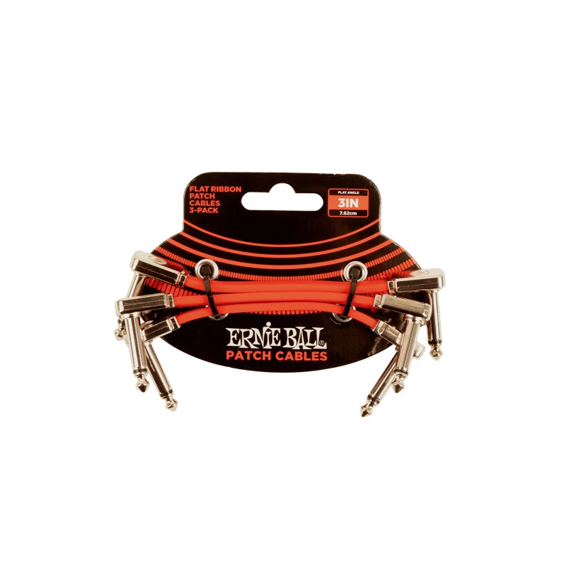 Ernie Ball 3″ Flat Ribbon Patch Cable Right Angle 3 Pack 2 Ernie Ball 3″ Flat Ribbon Patch Cable Right Angle 3 Pack - Image 2