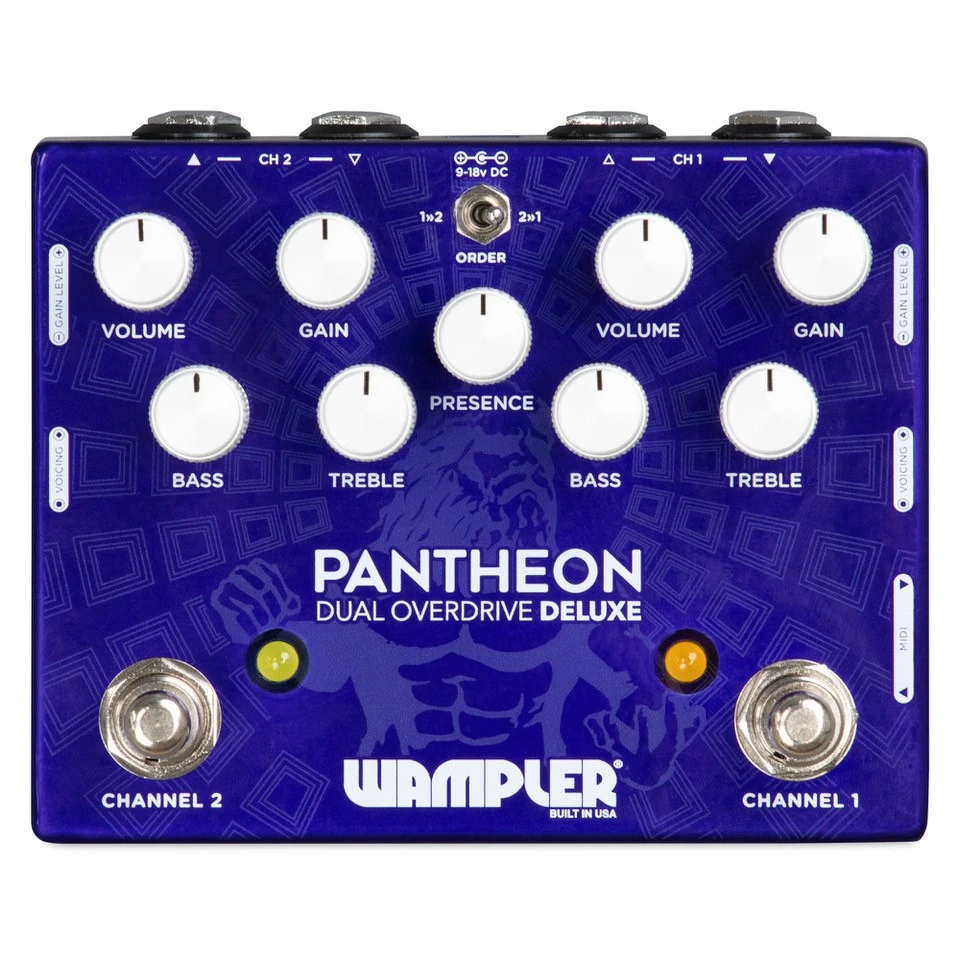 Wampler Pantheon Deluxe Dual Overdrive Pedal 1 Wampler Pantheon Deluxe Dual Overdrive Pedal
